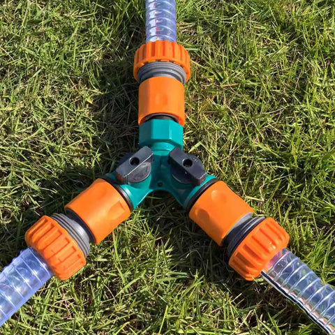 Hose Quick Connector And Repair Kit Half Inch Durable ABS Plastic Easy Install Garden Hose Fittings in use on grass