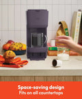 Single Serve Coffee Maker For K Cup And Ground Coffee, Removable Adjustable Drip Tray, Auto Shutoff, Plum Finish on kitchen counter