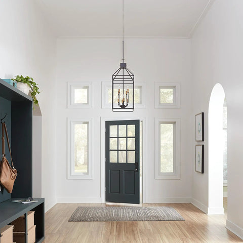 Bright entryway showcasing the effectiveness of Stain Blocking Ceiling Paint For Interiors With Pink To White Dry Time Indicator, Easy Roll On White Ceiling Paint, 1 Gallon, Fast 1 Hour Dry Time, Recoat In 2 Hours, Covers Light To Medium Stains. 