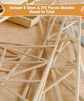 Top Shelf Essentials For 215 Assorted Balsa Wood Sticks And Wooden Dowel Rods One Eighth To Half Inch Round Unfinished Craft Strips.