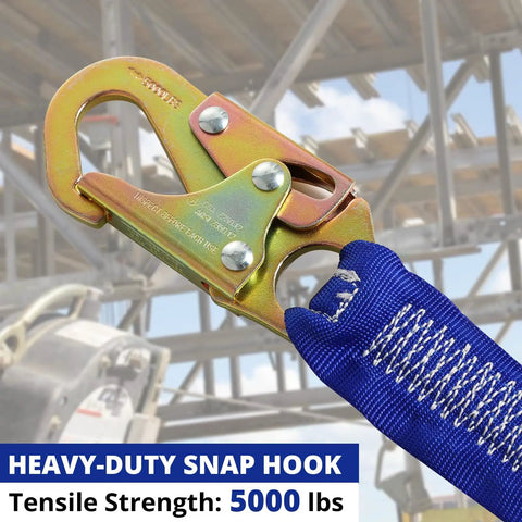 Heavy Duty Full Body Fall Arrest Safety Harness With Six Foot Shock Absorbing Lanyard Ansi Certified Construction Roofing Workhorse Built Tough For Real Deal Field Professionals