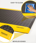 Industrial 15/16 Inch Extra Thick Anti Fatigue Floor Mat Built For Heavy Duty Jobs, Diamond Plate Non Slip Ergonomic Standing Mat In Black