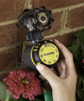 Mechanical Outdoor Timer For Irrigation With Auto Shutoff After Set Run Time installed on outdoor faucet