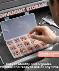 350 Piece Solid Red Copper Washers Metric Assortment Kit 10 Sizes M5 M6 M8 M10 M12 M14 Crush Gaskets in organizer box