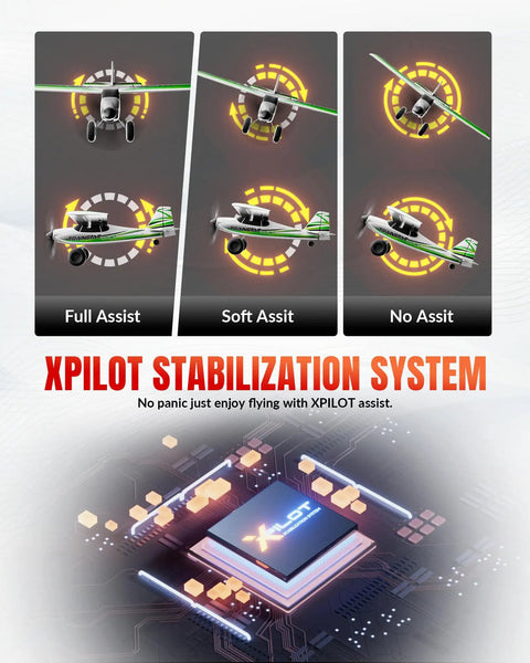 XPilot stabilization modes displayed for TrainStar 500mm Brushless RC Plane Ready To Fly With 6 Axis Gyro, 3 Flight Modes And Aerobatics.