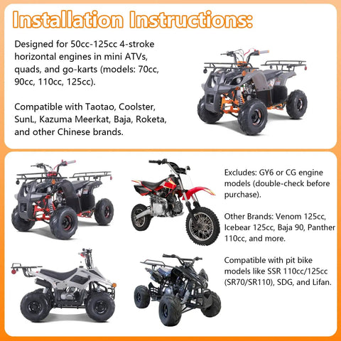 Ride Ready CDI Box Ignition Coil With Starter Solenoid And Voltage Regulator Bolt On And Plug And Play for ATVs, quads, go-karts shown
