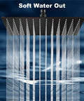 12 Inch Rain Shower Head Large Square Waterfall Showerhead With High Pressure Stainless Steel Finish spraying soft water