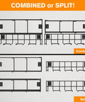 Two Set Power Tool Organizer Wall Mount System With 16 Inch Drill Holder And Screwdriver Rack Combined or Split View