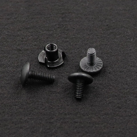 Built Different Eighty Piece Gun Holster Screw And Tri Prong T Nut Kit With 8-32 Threads shown, featuring various black screws.