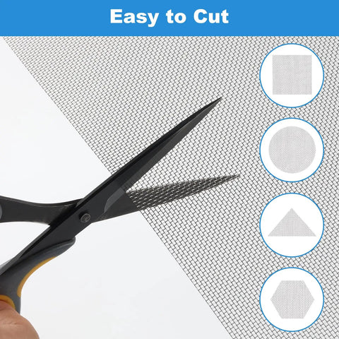 Scissors cutting 304 stainless steel wire mesh screen, easy to cut sheets, six pack 11.8 inch by 8.2 inch for DIY projects