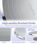 Close-up of Heavy Duty Aluminum Cake Turntable With Anti Slip Surface Ohuhu 12 Inch Rotating Decorating Stand, brushed finish.