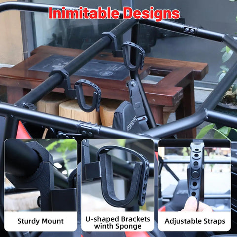 UTV Gun Holder Roll Bar Rack Fits One Inch One And A Half Inch One And Three Quarter Inch And Two Inch Roll Bars Heavy Duty Versatile Gun Mount