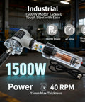 Heavy Duty Electric Pipe Beveling Machine Handheld Internal Expanding Tube Prep Tool With Knockout Power For 40 To 120 Mm ID and clean weld chamfers displayed with power specifications.