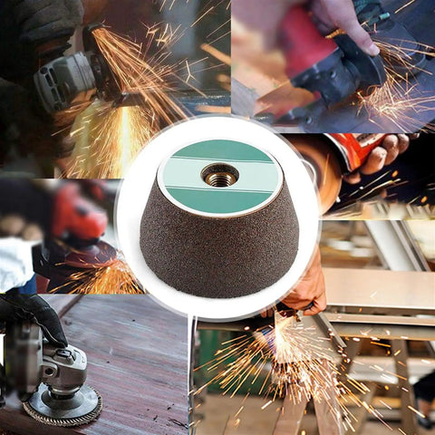 Image of Heavy Duty Emery Buffing Wheel For Tile Granite Stone Marble Ceramic Carving And Polishing With Thickened Abrasive Sanding Disc.