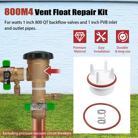 Vent Float Repair Kit For Watts 1 Inch 800QT Backflow Valve And 1 Inch Pressure Vacuum Breaker Replacement Parts 800M4 Model