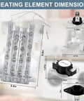 3 Wire Dryer Heating Element Kit Replacement With Thermal Fuse And Thermostat For Samsung Dryers, includes dimensions