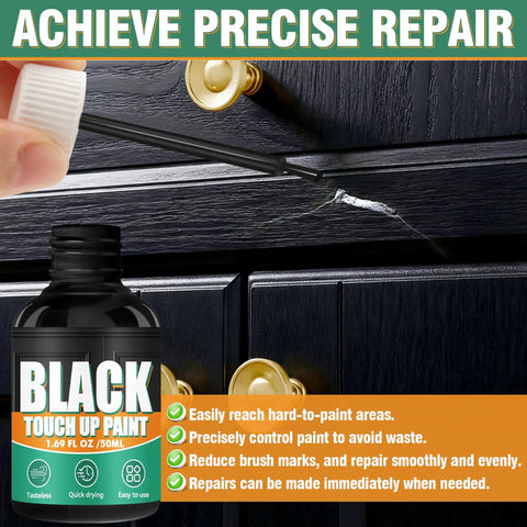 Black Touch Up Paint Pen For Multi Surface Repairs Odorless 1.69 Fl Oz Semi Gloss Finish fixing cabinet scratch