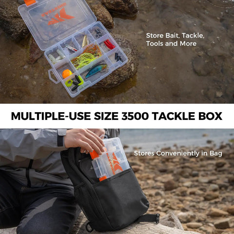 Everyday Essential Sling Tackle Bag And Tool Set With Fishing Scale Waterproof 3500 Tackle Box And 7 Inch Pliers Lip Gripper Pro Gear