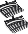 Replacement 18 Tine Manure Fork Head 2 Pack With Screws And Nuts Beefy Pitchfork Rake For Horse Manure Grass And Hay Cleanup Black Fits 1 Inch Handles
