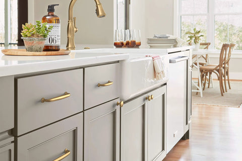Renown Champagne Bronze Cabinet Pull Five And One Sixteenth Inch Center To Center Traditional Drawer Handle on kitchen cabinets
