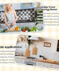 6-piece acacia wood cutting board set with reversible egg platter for chopping and serving