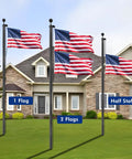 Flagpole Pro Grade Heavy Duty Hardware Repair Kit With 50 Ft Halyard Rope 3 Inch Gold Ball Topper 6 Inch Zinc Alloy Cleat Four Metal Swivel Snap Clips And Aluminum Flagpole Truck For 2 Inch Diameter Poles for 1, 2 flags, half-staff