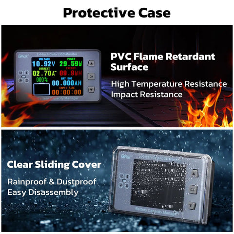 Digital Battery Monitor And Multimeter For RVs And Solar Setups Reads 8 To 100V And 0.05 To 100A 2.4 Inch Color LCD Display