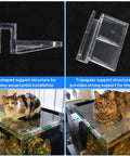 L-shaped clear acrylic clip and triangular support structure for Heavy Duty Support Clamps in Lock Down 8 Pack Clear Acrylic Aquarium Lid Clips.