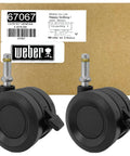 Genesis II Locking Caster Wheels Set For Grill Mobility, 2 Pack, Black, in front of packaging box