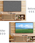 Before and after using 2 Inch Desk Grommet Cable Management 2 Pack White Cord Hider For Wall Mounted TV Desk Hole Cover