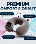 Bluetooth U Shaped Neck Pillow With Built In Speaker And Memory Foam For Airplane Bus Train Car Office And Outdoor Camping Dark Gray