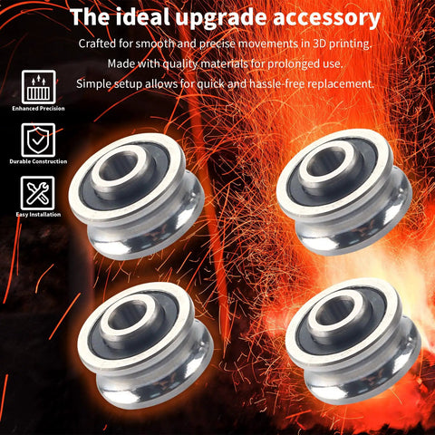 Extruder Pulley Upgrade Kit For Kobra 2 Pro Plus Max And Kobra 3 Steel Bearing U Shaped Drive Gears Replacement 4 Pack, metal pulleys