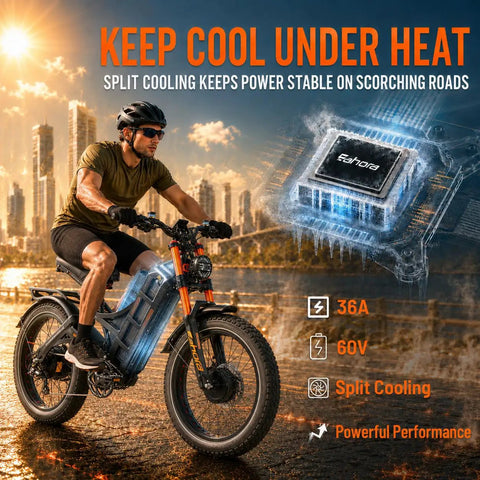 Heavy Duty Dual Motor Electric Bike For Adults, 6000W 52Mph Beast Mode Off Road E Bike With 300 Mile Range, 26x4.0 Fat Tires And Full Suspension Weekend Warrior Rig in action with a rider.