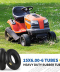 15x6.00-6 Inner Tube Two Pack for Ride On Mowers with TR-13 Valve Stem, heavy duty rubber replacement tire tubes