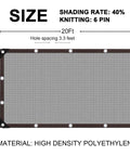 40 Percent Shade Cloth With Grommets 10 Ft By 20 Ft Garden Mesh Shade Net For Greenhouse Patio Plants Flowers And Chicken Coop Sun Protection