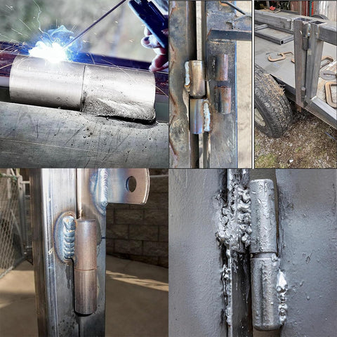 Four Piece 14x50mm Stainless Steel Cylindrical Pivot Welded Drum Hinges 360 Degree Rotating Beefed Up Heavy Duty Hinges for swing doors