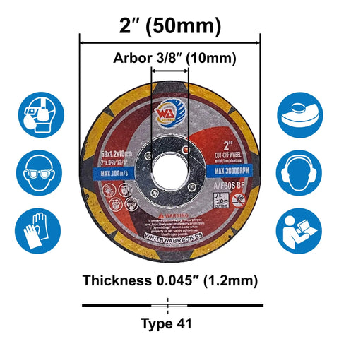 20 Pack 2 Inch Thin Cutting Wheels For Metal And Stainless Steel Cut Off Discs With Three Eighths Inch Arbor Heavy Duty Burr Free Fast Cutting
