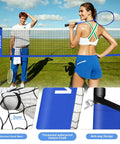 Portable Badminton Set With Anti Sag Net System Pro Grade Regulation Size 20 Foot By 5 Foot Easy Setup Durable Outdoor Net Includes 4 Rackets 3 Shuttlecocks 6 Poles And Carry Bag For Backyard Beach Park Family Fun displayed outdoors