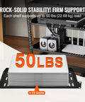 Two Pack 1U Server Rack Shelves With Vented Cantilever Tray for 19 Inch Racks supporting 50 lbs, showing weight capacity