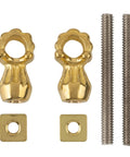 Brass Eye Bolts With Nuts For Bail Pull Mounting Pack Of 2 Includes Screws And Nuts Solid Brass Hardware 0.875 Inch Projection 1.5 Inch Threaded Bolt Old School Antique Vintage Eyelet Screws For Dresser Cabinet Pulls