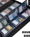 9 Pocket Top Loader Card Binder For Trading Cards, Holds 324 3x4 Top Loaders, Double-Sided Pages displayed with cards inside