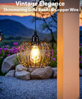 Battery Operated Hanging Chandelier Outdoor Set Of Two With Remote Control Boho Copper Wire Beaded Pendant Light Weatherproof Dimmable Timer For Backyard Hangouts Bringing Straight Fire Vibes To Your Pergola Or Patio Gatherings Tonight, showcasing shimmering gold beads and copper wire.