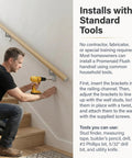 Man installing Oak 3-Foot Flush Handrail Kit for Indoor Stairs using standard tools, showcasing DIY-friendly installation.