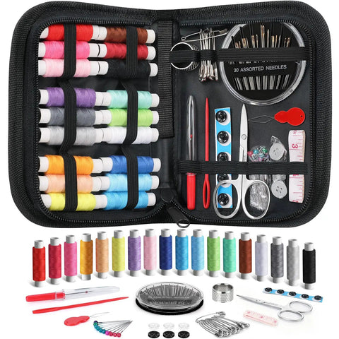 Travel Friendly Portable Sewing Kit With All The Essentials Thread Needles Scissors And Basic Tools Perfect Mothers Day Gift For Mom Grandma Wife Or Teen Girl Beginners Friendly And Dorm Room Ready Black