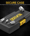 XZN Triple Square Spline Bit Socket Set 10 Piece M4 To M18 with storage case, European pro grade S2 alloy steel bits, secure latch