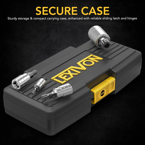 XZN Triple Square Spline Bit Socket Set 10 Piece M4 To M18 with storage case, European pro grade S2 alloy steel bits, secure latch