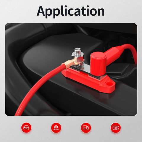 Silicone Battery Terminal Covers Kit 20 Pcs Insulated Protectors Fit 10 AWG To 4 AWG Wire Terminals for Power Junction Block Application