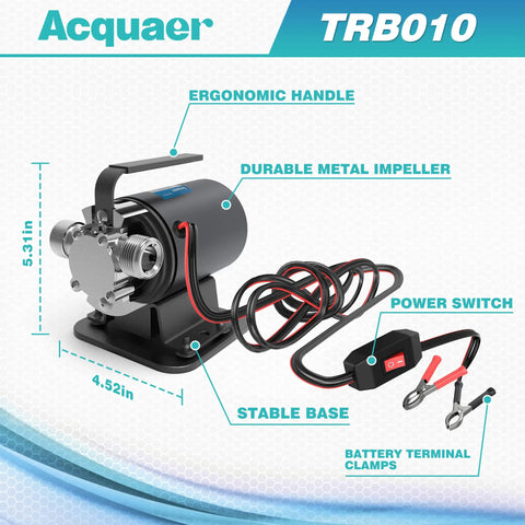 Diagram of DC 12V Water Transfer Pump 1 Tenth HP Grab And Go Portable Electric Water Removal Pump With Switch And Suction Hose Kit