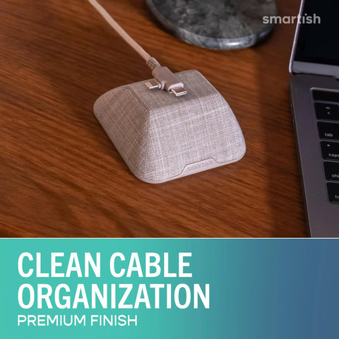Magnetic Cord Holder Cable Organizer With Magnet Clips For Charger Management On Desktop And Nightstand in light toasted beige