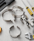 Exhaust Pipe Tacking Band Kit Five Stainless Steel Clamp On Clamps For Tig Welding Fabrication And Pipe Repair Sizes 2 Inch To 4 Inch